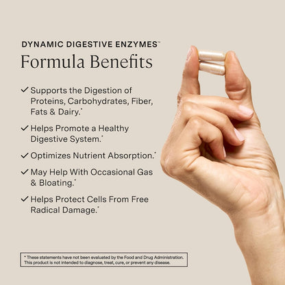 Stonehenge Health Dynamic Digestive Enzymes – 18 Enzymes with (Protease, Lipase, Amylase, Lactase) + Zinc & Vitamin K1 + Gas & Bloating Support – 60 Capsules