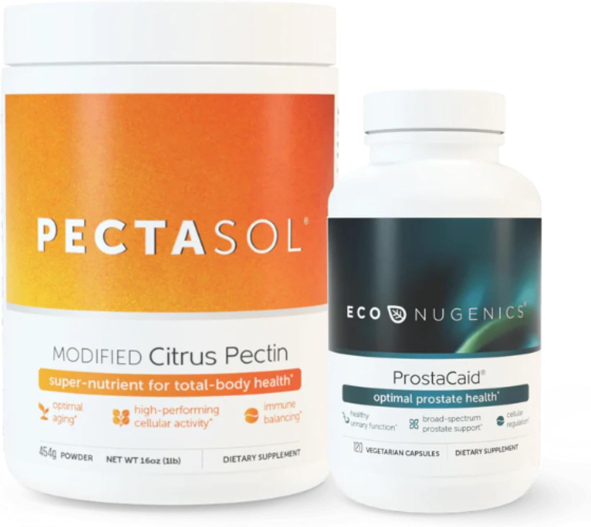 Ultimate Prostate Health Supplement Bundle Including ecoNugenics ProstaCaid and Pectasol Modified Citrus Pectin - Immune Function & Prostate Support for Men