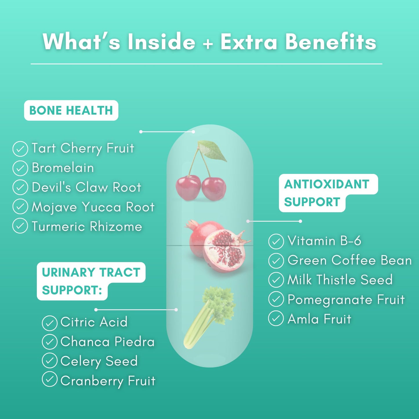 Uric Acid Flush - Herbal Uric Acid Cleanse Supplement - With Tart Cherry, Celery Seed Extract, Chanca Piedra, Devil’s Claw & Green Coffee Bean - Vegan