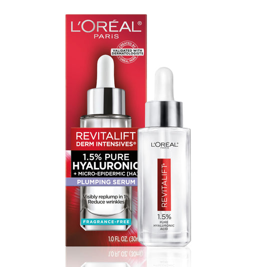 L'Oreal Paris Revitalift 1.5% Pure Hyaluronic Acid Serum for Face, Anti Aging Serum to Hydrate Skin & Reduce Wrinkles