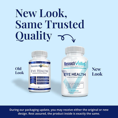 Research Verified Eye Health - Nourish and Protect Eyes and Vision, Support Healthy Retina, Improve Blood Supply to Eyes - Vitamins A, B, C, and E - 60 Capsules - Made in the USA