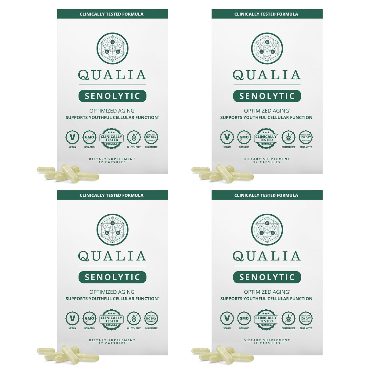 QUALIA LIFE SCIENCES Senolytic Supplement, Fisetin, Quercetin, Piperlongumin & More, Aging Supplement - Supports Optimal Cell Repair & Rejuvenation, Naturally Eliminate Zombie Cells, 1 Month Supply