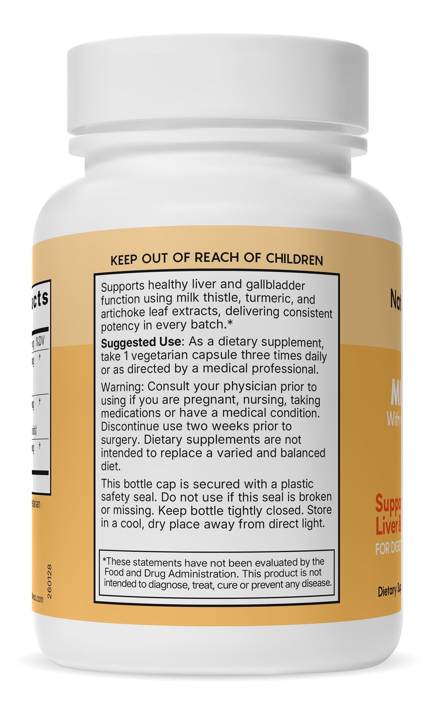 Natural Wellness Advanced Milk Thistle with Artichoke & Turmeric – Liver Support & Detox Supplement for Healthy Liver Function, Bile Flow