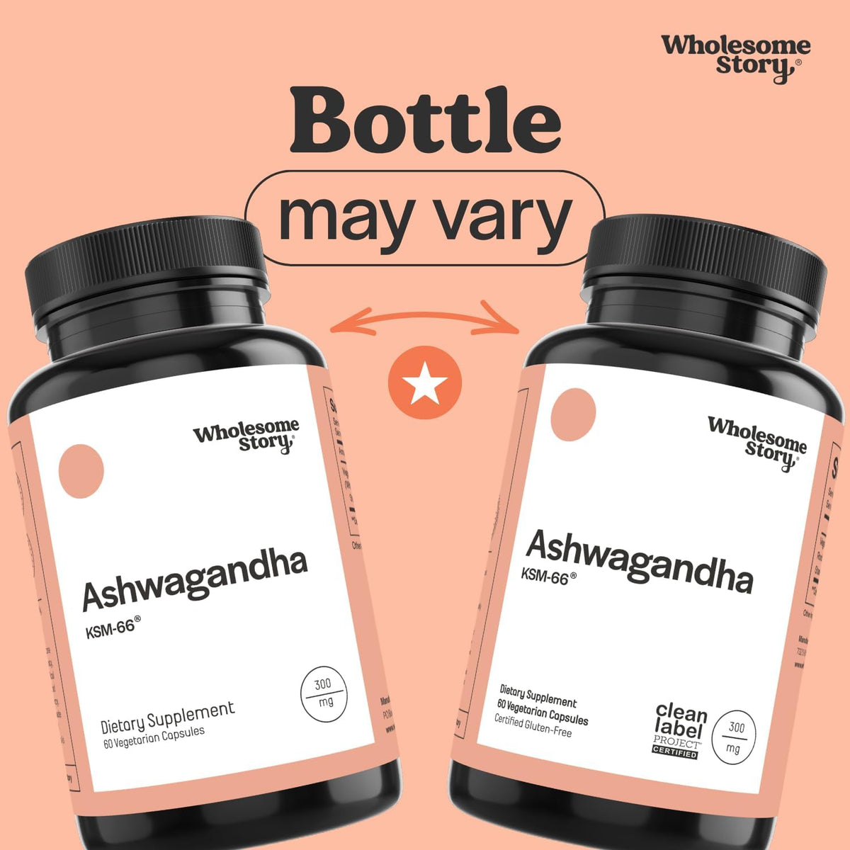 Vegan KSM 66 Ashwagandha Capsules| High Potency 5% Withanolides | Ashwagandha Root Extract Supplements | Ashwagandha 300mg | Stress Management & Well Being Support | 60 Ashwaganda Pills