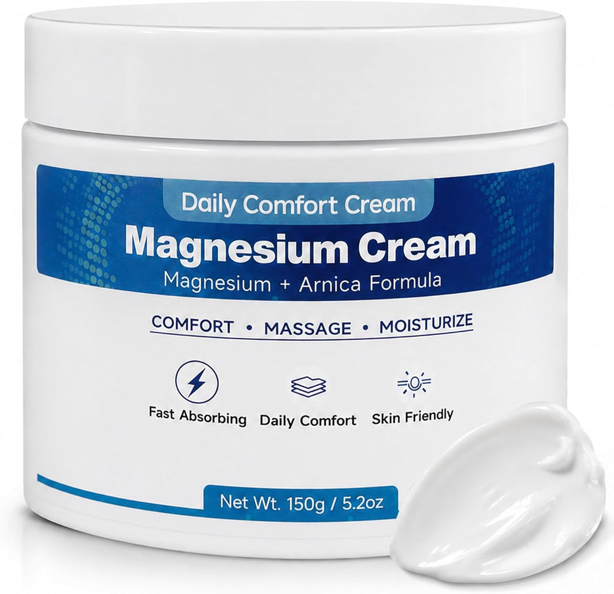 Magnesium & Arnica Body Cream with MSM, Boswellia Extract, Lavender Oil & Raw Shea Butter | Fast Absorbing Topical Magnesium Chloride Lotion for Muscle Joint Discomfort Relief