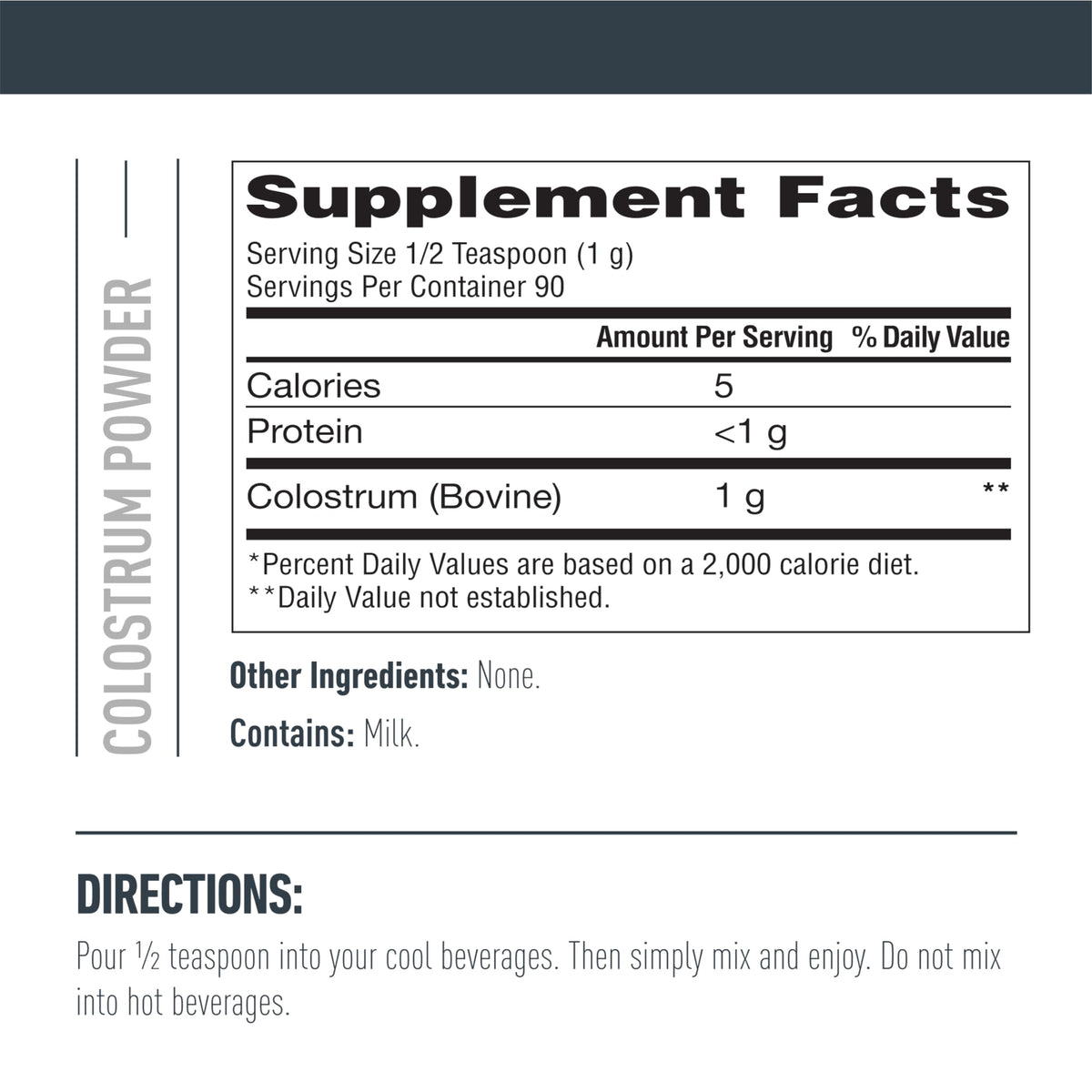 Isopure Bovine Colostrum Supplement Powder, Gently Processed, 90 Servings