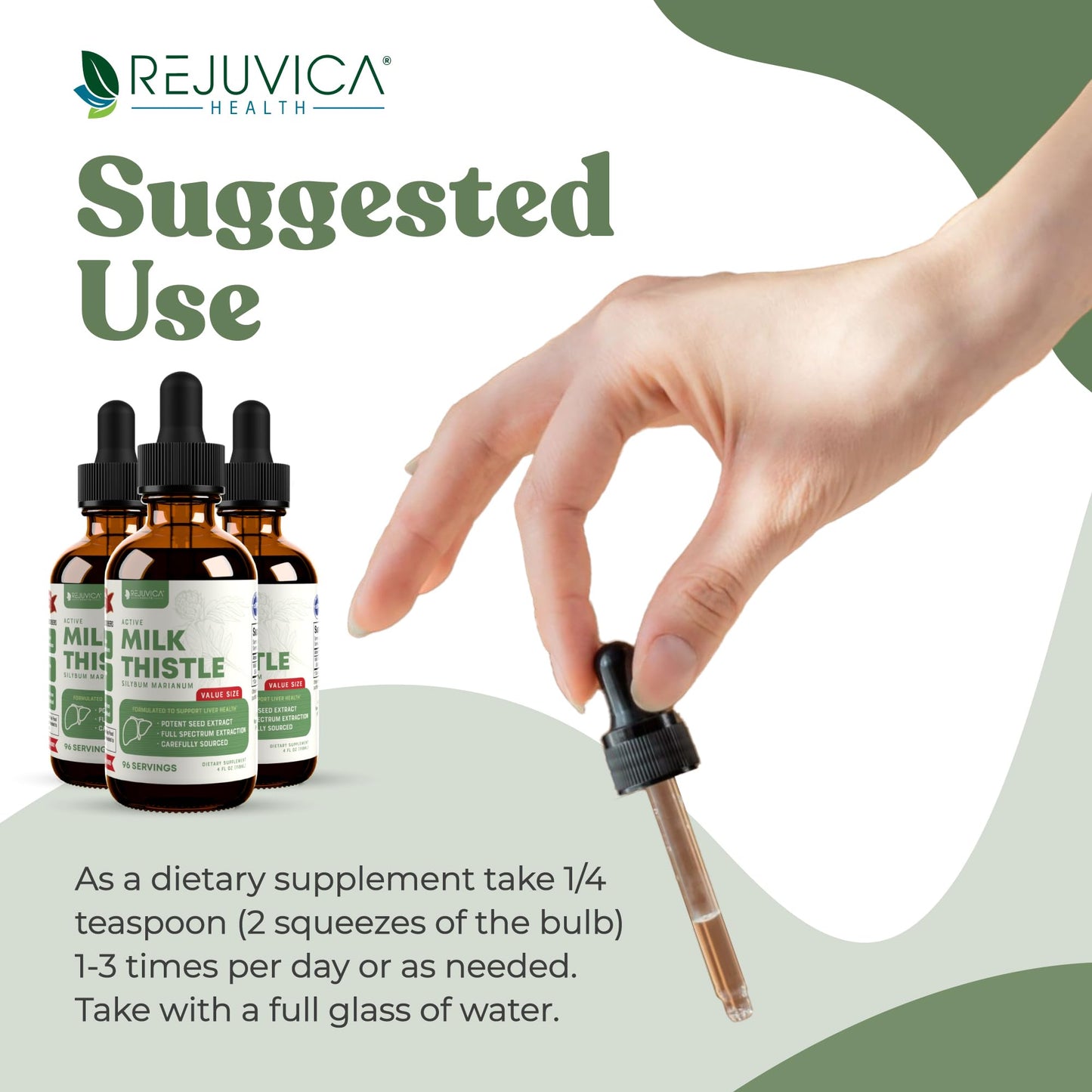 Rejuvica Health Active Milk Thistle 4oz XL Super Size - Advanced Milk Thistle Seed Liquid Extract Drops - May Support the Liver