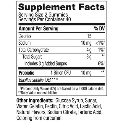 OLLY Probiotic Gummy,1 Billion CFUs,Immune and Digestive Support,Chewable Probiotic Supplement,Mango,80 Count (Pack of 2)
