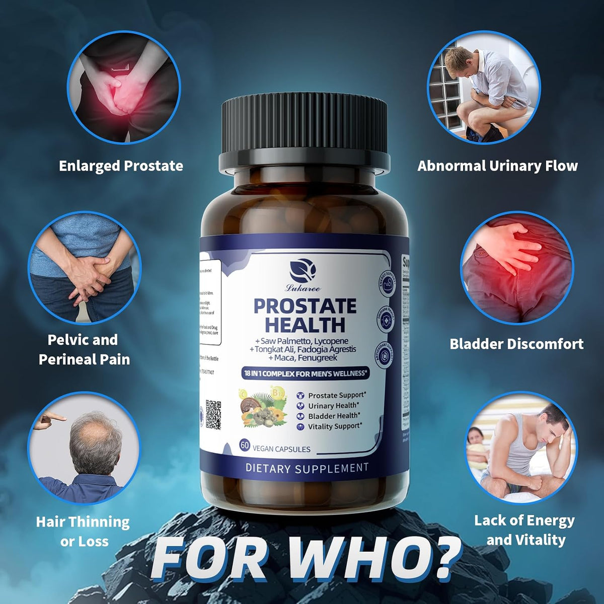 Prostate Health Supplements for Men - Urinary Tract Health, Support 60 CT