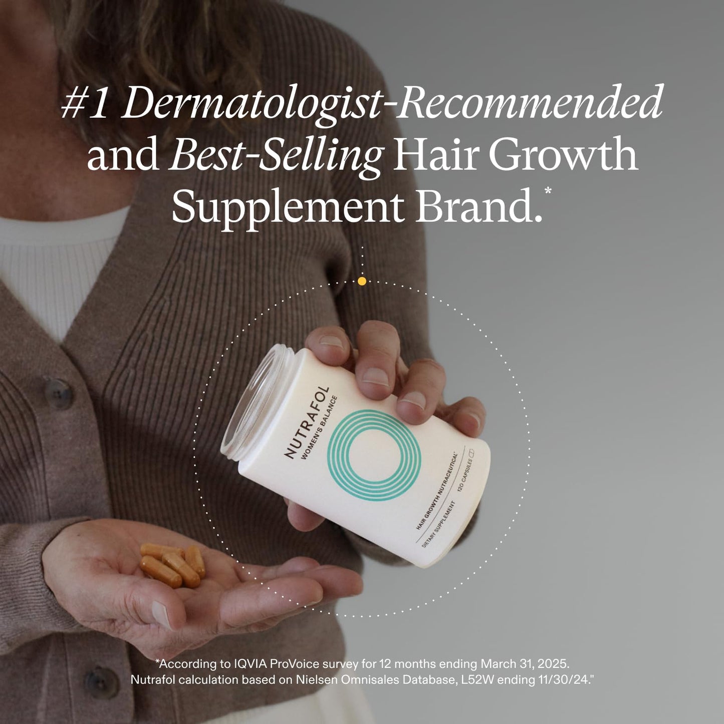 Nutrafol Women's Balance Hair Growth Supplements, Ages 45 and Up, Clinically Tested for Visibly Thicker Hair and Scalp Coverage