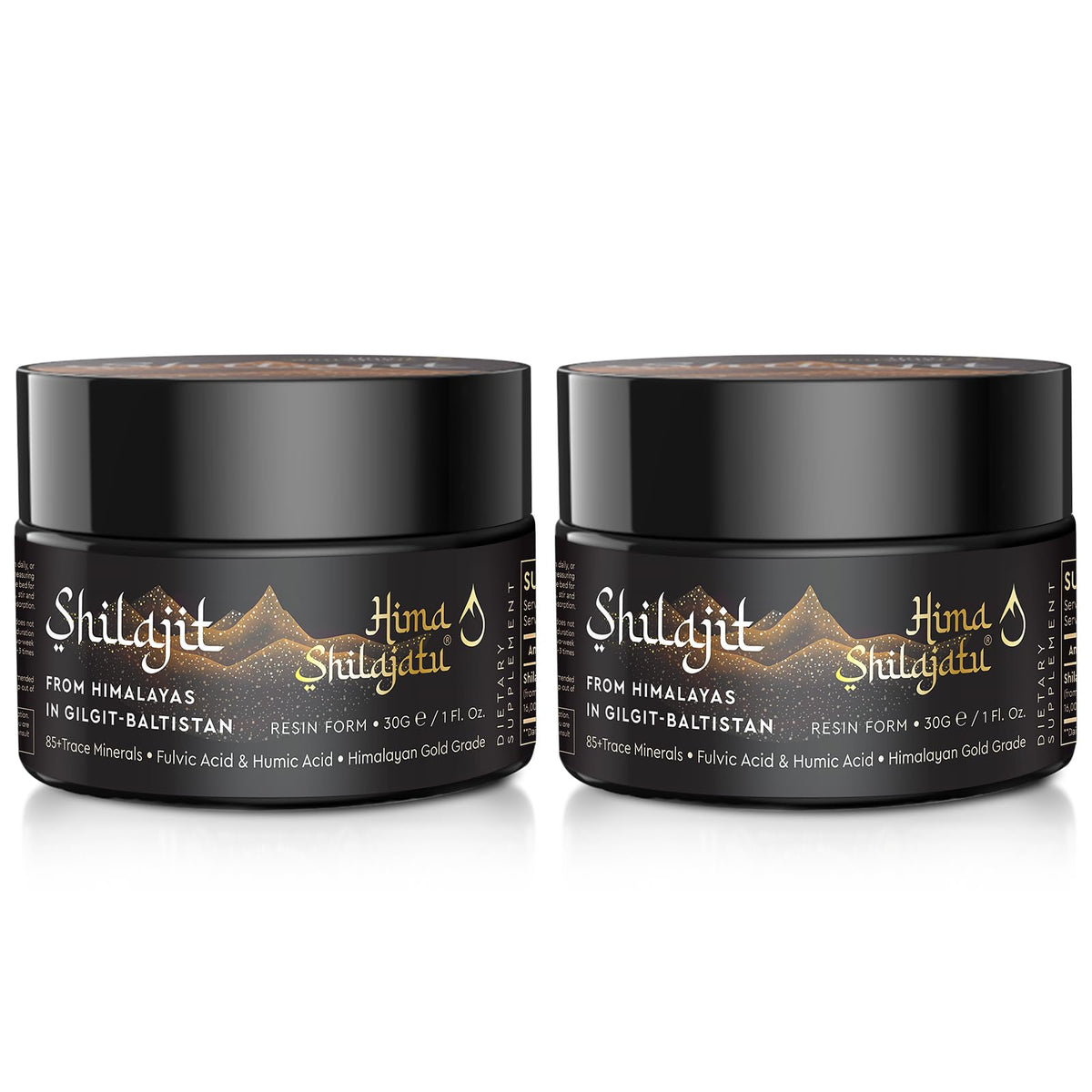 Hima Shilajatu Shilajit Purest Himalayan Organic Shilajit Resin - Gold Grade 100% Purity Shilajit with Fulvic Acid & 85+ Trace Minerals Complex for Energy & Immune Support, 30 Grams (2 Months Supply)