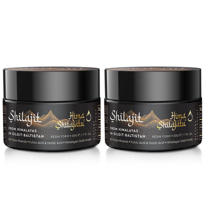 Hima Shilajatu Shilajit Purest Himalayan Organic Shilajit Resin - Gold Grade 100% Purity Shilajit with Fulvic Acid & 85+ Trace Minerals Complex for Energy & Immune Support, 30 Grams (2 Months Supply)