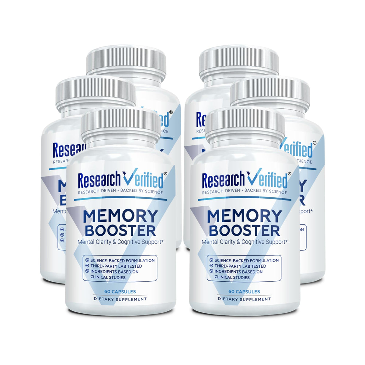 Research Verified Memory Booster - Nootropic Supplement - Enhance Cognition and Memory - Lion’s Mane, Ginkgo Biloba, BioPerine - 60 Capsules - Non-GMO - Made in the USA