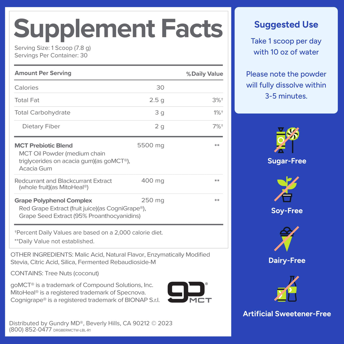 Gundry MD® MCT Wellness Powder, Watermelon Lemonade Flavor, 30 Servings | Support Energy, Ketone Production and Brain Health, Keto Friendly
