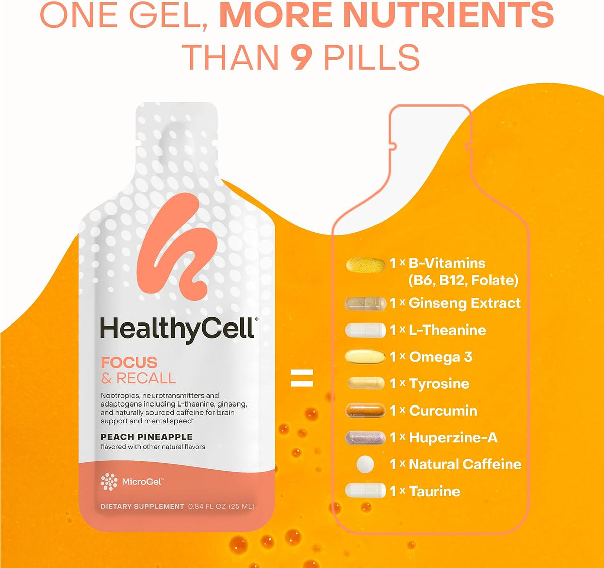 Healthycell Focus & Recall Brain + Immune Super Boost Bundle | Focus & Recall Brain Supplement + Immune Super Boost - Supports memory, concentration, immunity & overall wellness