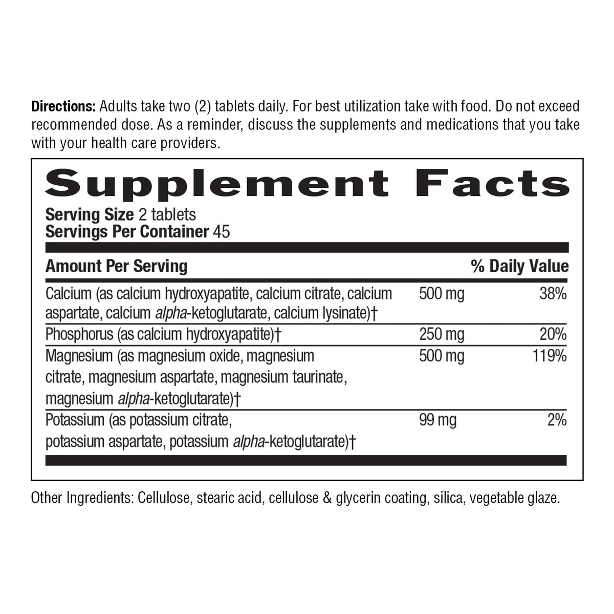 Country Life Target-Mins Calcium Magnesium Potassium, 180 Tablets