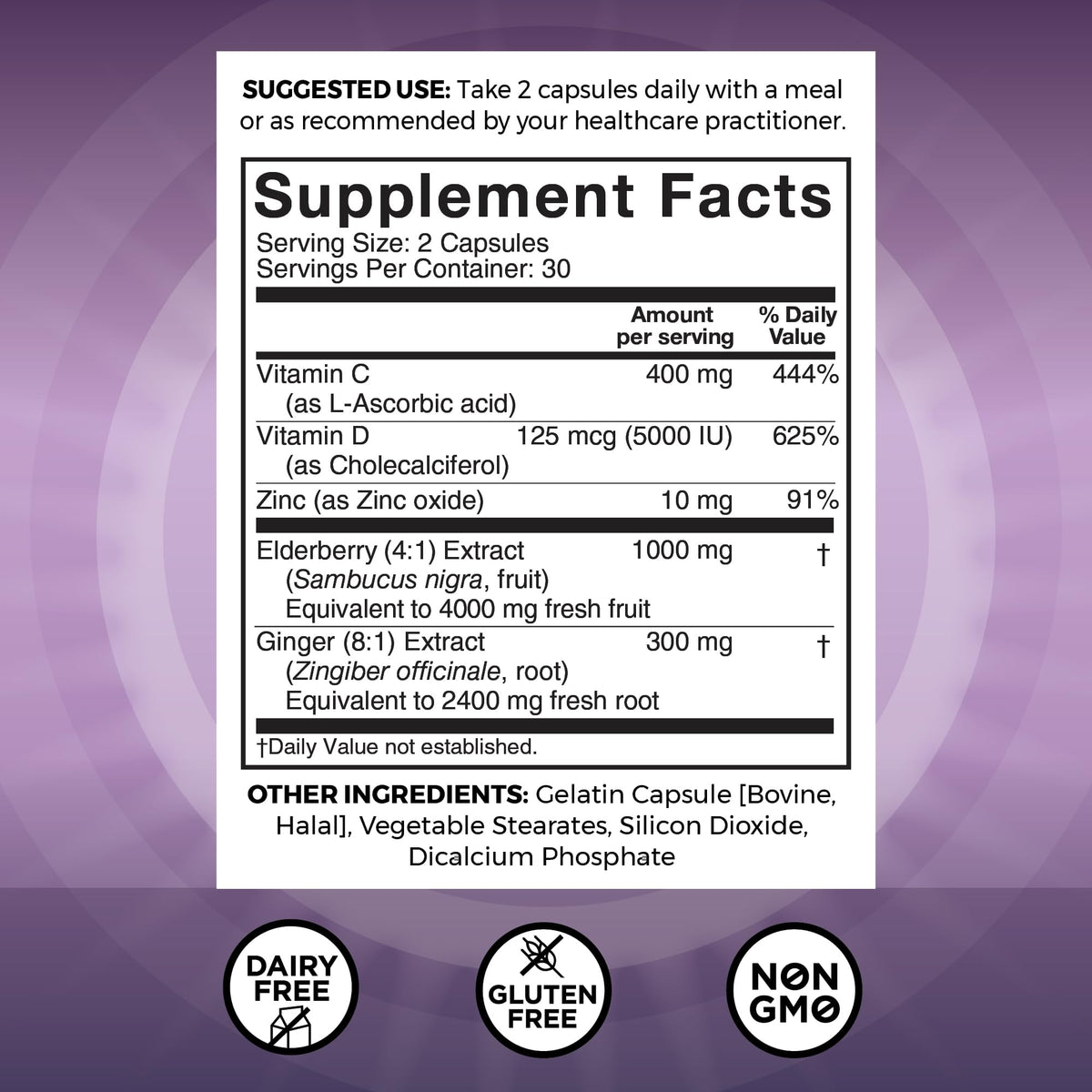 Viva Naturals Elderberry with Vitamin C and Zinc for Adults - 5 in 1 Sambucus Black Elderberry Capsules with Vitamin D3 5000 IU Immunity Supplement, Sambucus Elderberry Immune Support Supplement