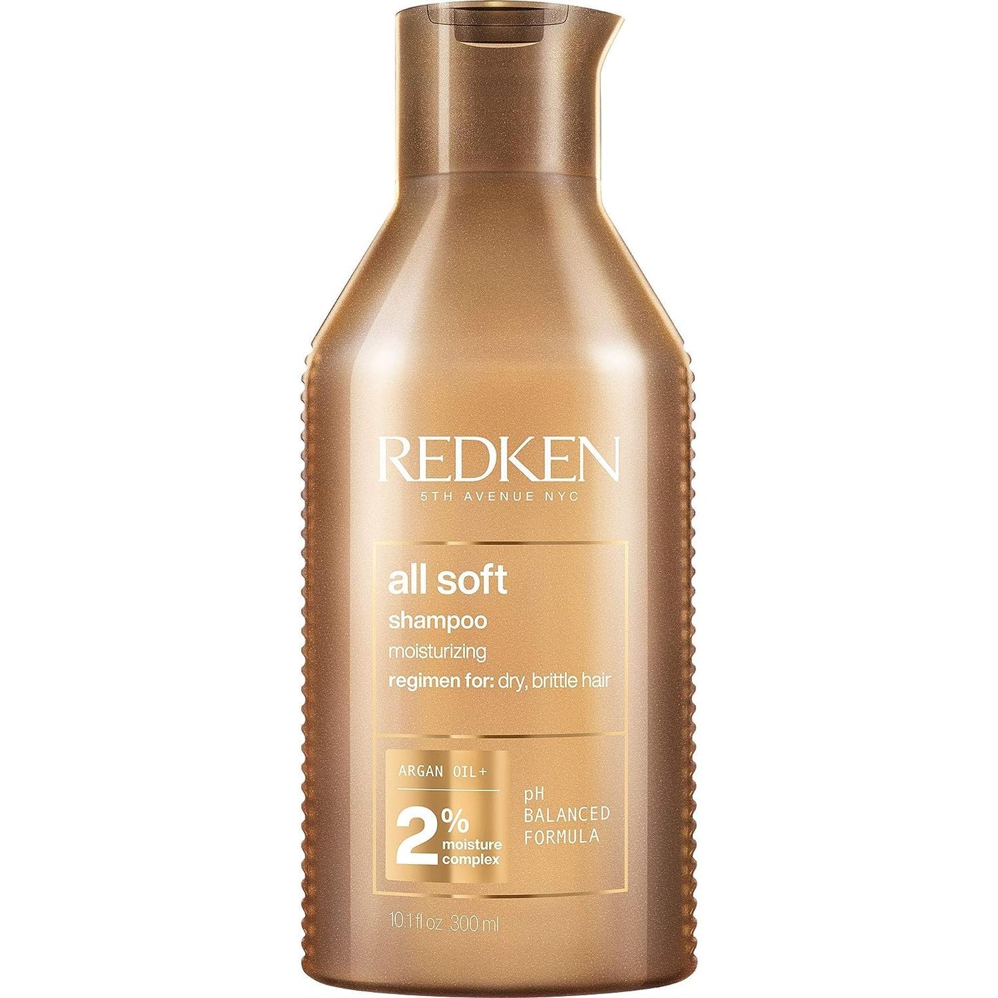 Redken All Soft Shampoo - Moisturizes & Hydrates Dry, Brittle Hair, Gently Cleanses and Softens, With Argan Oil, Safe For Color-Treated Hair, 16.9 Fl Oz