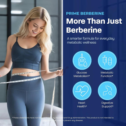 BONE SCIENCE Prime Berberine Phytosome with Berbevis and BioPerine, Metabolic Wellness Support with Ceylon Cinnamon, Banaba, Bitter Melon and Quercetin, Vegetarian Capsules