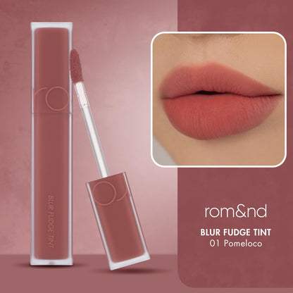 rom&nd OVEEER Shade Series Blur Fudge Tint | Silky Matte Lipstick for Velvety Smooth Lips | Long-Lasting Stain, Wrinkle Blurring, Moisturizing Formula | 16 Burnt Orange | Lip Stain Long Lasting Waterproof | Buildable Matte Blurred Finish | Hydrating Lip S