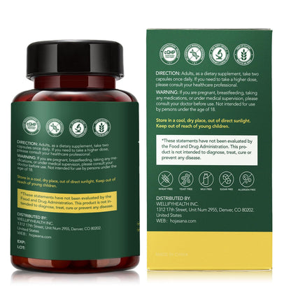 HojaSana Milk Thistle Liver Support - 80% Silymarin, 15-in-1 Formula with Glutathione, NAC, Turmeric, Artichoke and Reishi - Antioxidant, Metabolism