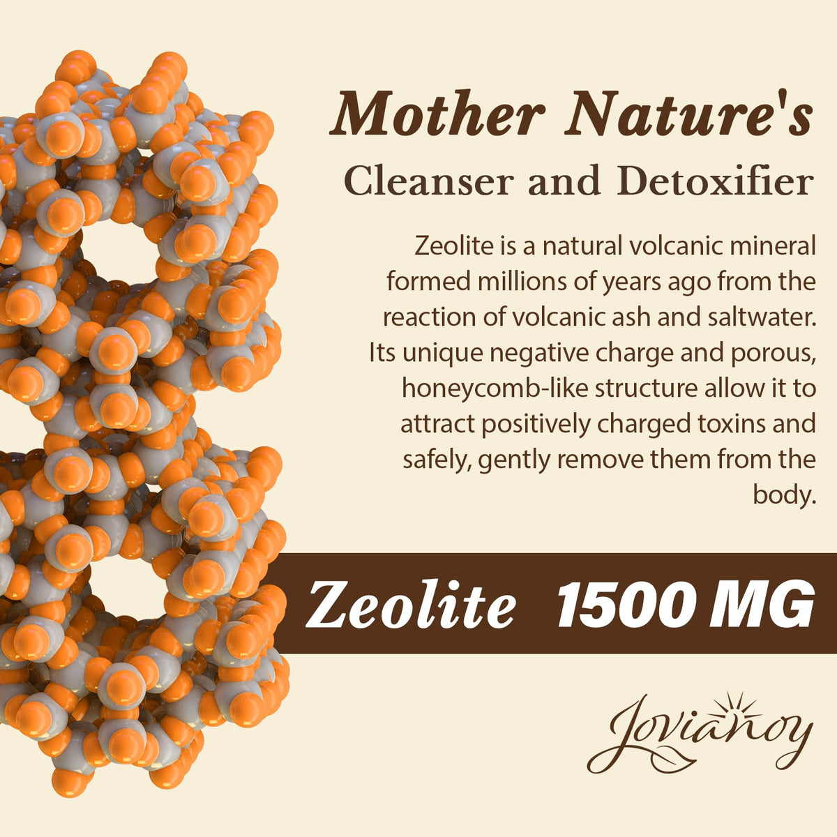 Jovianoy Zeolite Detox Capsules, Organic Activated Charcoal, Bentonite Clay, 1-2 µm Clinoptilolite, Maximum Absorption, Gut Liver Detox Cleanse Full Body for Women Men, 90 Capsules