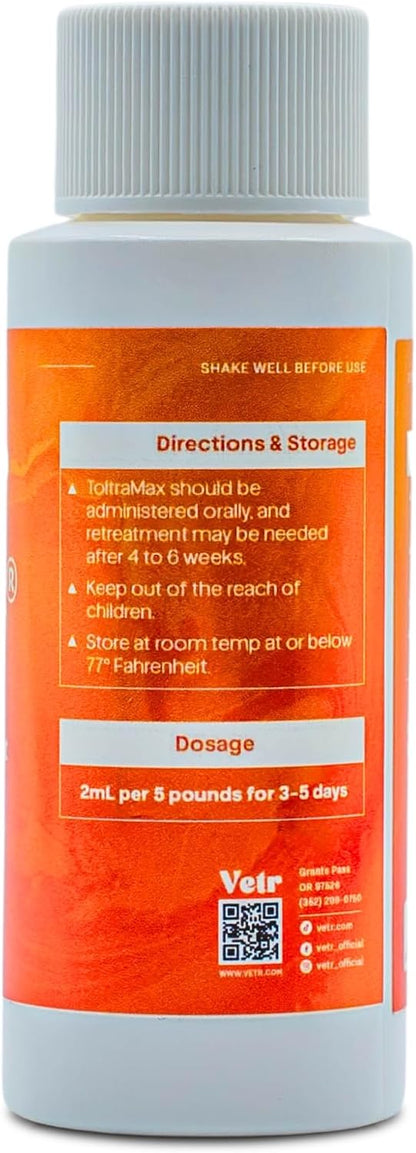 Toltrazuril 2.5% for Horses, Dogs, Cats, 60mL/2 Ounce, for Non-Food Chain Animals, Peanut Butter