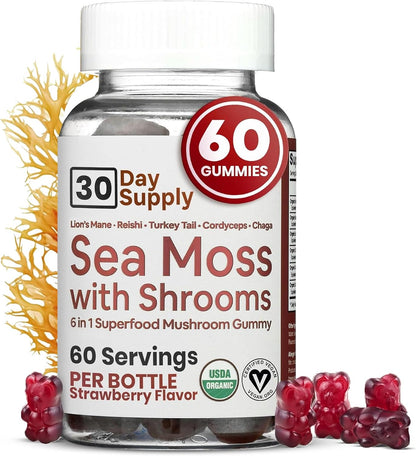 Atlantic Naturals Total Wellness Trio – Organic Irish Sea Moss Capsules 120ct + Sea Moss Super Greens Powder + Sea Moss Gummies with Lion's Mane | Complete Daily Wellness Routine