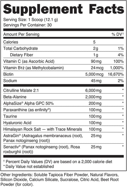Babe Pre Workout powder for Women | Watermelon Splash | 6g Citrulline, 2g Beta-Alanine, 100mg Hyaluronic Acid, 5mg Biotin and 5 other registered trademarked ingredients | 30 servings | 12.8 OZ