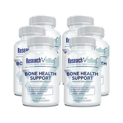 Research Verified Bone Health Support - Rebuild Bone Mass - Triple Calcium Complex, Vitamin D3, Vitamin K2, Soy Isoflavones, BioPerine - 60 Tablets - 1 Month Supply