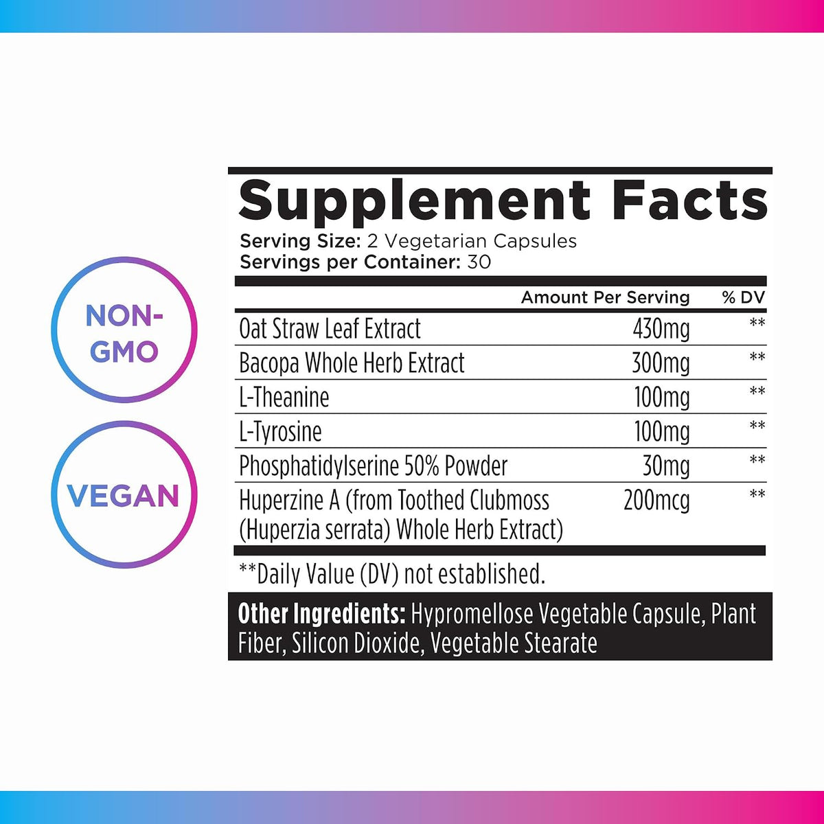 Livingood Daily Brain Supplements for Memory & Focus, Nootropic Pills with Bacopa, L Theanine, L Tyrosine, Amino Acids & More, Cognitive Support for Men & Women, Vegan, Gluten Free, 60 Capsules