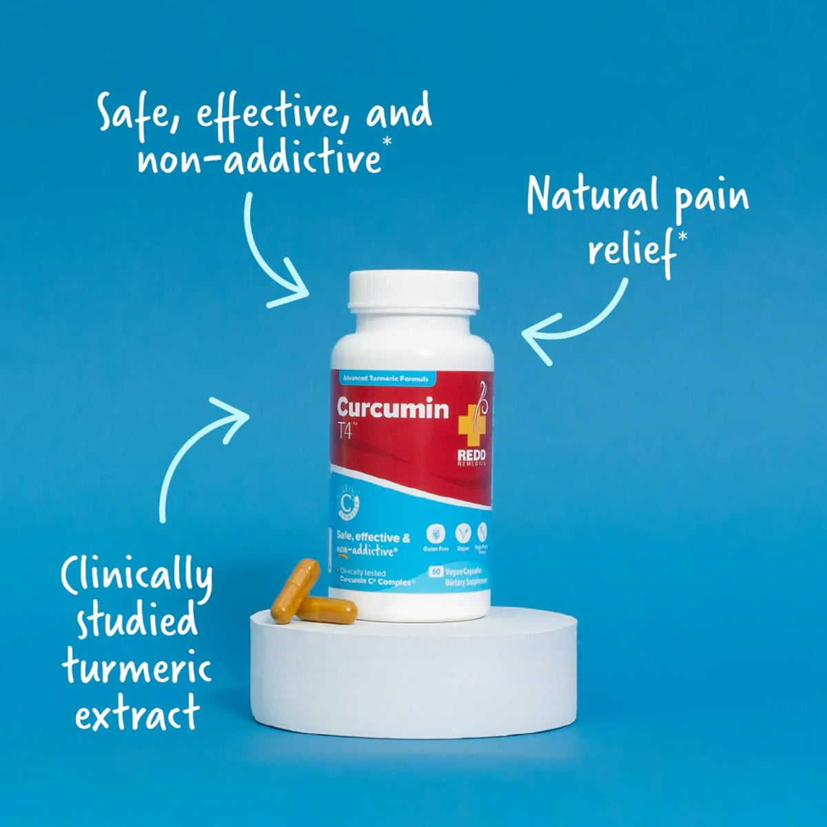 Redd Remedies, Curcumin T4, Advanced Turmeric Formula, 60 Vegan Capsules