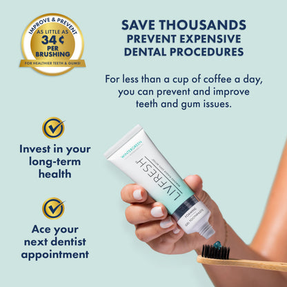 LIVFRESH Toothpaste Gel, Clinically Proven to Remove Plaque 250% Better, Improves Gum Health 190% Better, Prevents & Reduces Tartar
