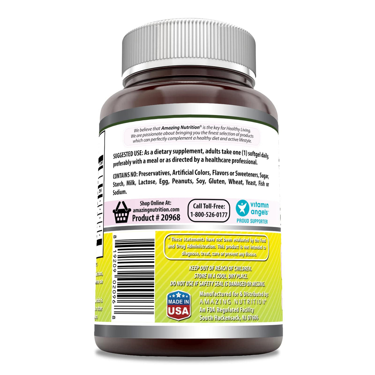 Amazing Formulas Evening Primrose Oil 1300mg, 10% GLA, Softgels Supplement | Hexane Free Cold Pressed Oil | Non-GMO | Gluten Free (250 Count)