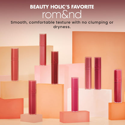 rom&nd OVEEER Shade Series Blur Fudge Tint | Silky Matte Lipstick for Velvety Smooth Lips | Long-Lasting Stain, Wrinkle Blurring, Moisturizing Formula | 16 Burnt Orange | Lip Stain Long Lasting Waterproof | Buildable Matte Blurred Finish | Hydrating Lip S
