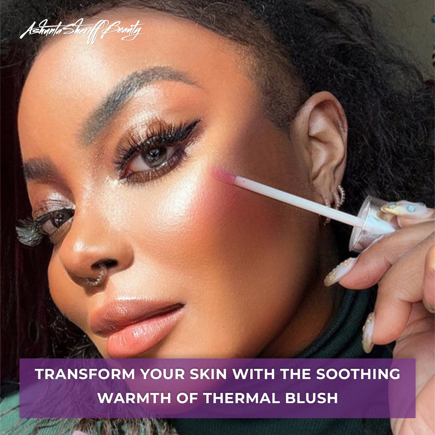 Ashunta Sheriff Beauty Thermal Blush Oil Serum - pH Reactive Liquid Cheek & Lip Stain - Natural & Clean Makeup for Every Skin Tone - Long Lasting for All-Day Wear