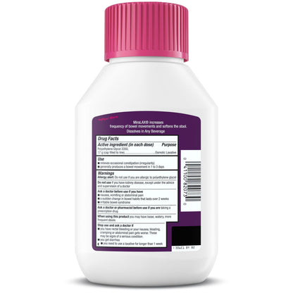 MiraLAX Laxative Powder, Gentle Constipation Relief, PEG 3350, Physician Recommended, No Harsh Side Effects, 14 Dose