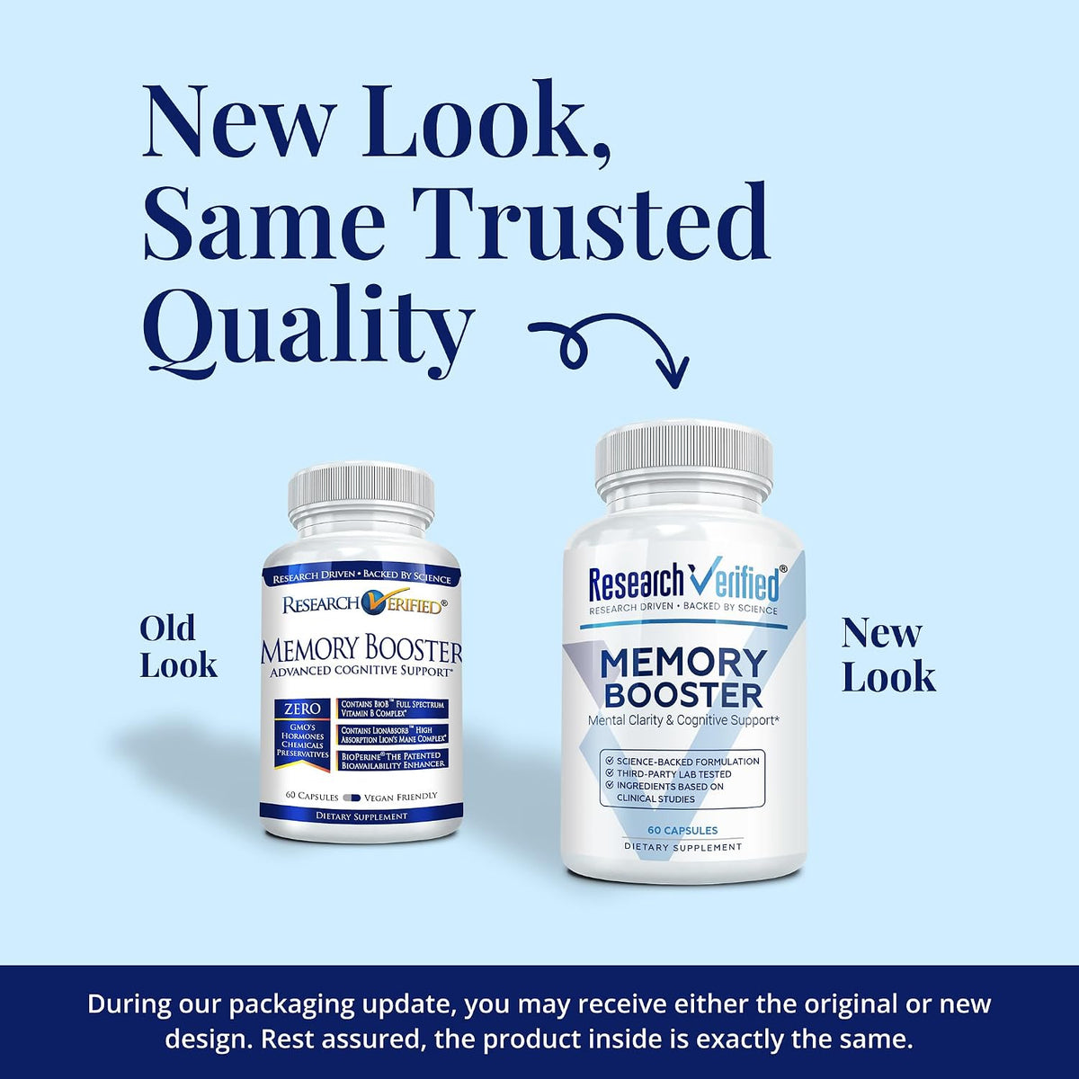 Research Verified Memory Booster - Nootropic Supplement - Enhance Cognition and Memory - Lion’s Mane, Ginkgo Biloba, BioPerine - 60 Capsules - Non-GMO - Made in the USA
