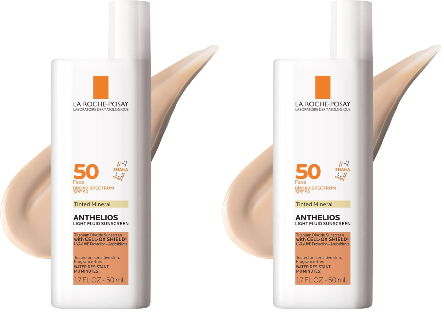 La Roche Posay Anthelios 50 Mineral Tinted Ultra Light Sunscreen Fluid 50ml/1.7oz (Pack of 2)