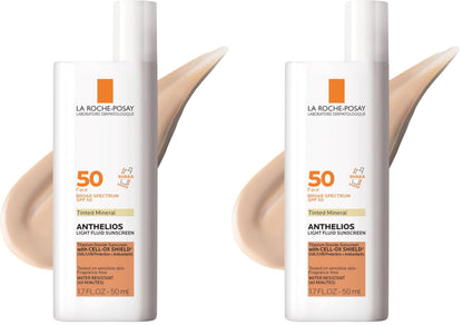La Roche Posay Anthelios 50 Mineral Tinted Ultra Light Sunscreen Fluid 50ml/1.7oz (Pack of 2)