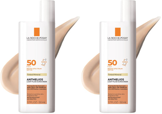 La Roche Posay Anthelios 50 Mineral Tinted Ultra Light Sunscreen Fluid 50ml/1.7oz (Pack of 2)