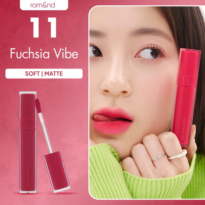 rom&nd OVEEER Shade Series Blur Fudge Tint | Silky Matte Lipstick for Velvety Smooth Lips | Long-Lasting Stain, Wrinkle Blurring, Moisturizing Formula | 16 Burnt Orange | Lip Stain Long Lasting Waterproof | Buildable Matte Blurred Finish | Hydrating Lip S