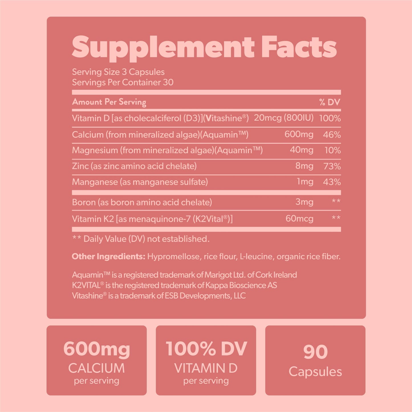 sapling Calcium Supplement - Whole Food with Vitamin K2 & D3, Magnesium, Zinc, Boron, Mineral Complex. Sourced Sustainably from Red Algae. for Bone Strength