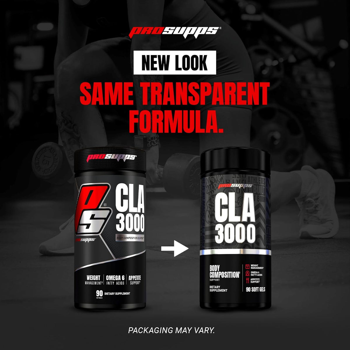 ProSupps CLA 3000 Lean Body Composition Support - Stim-Free Conjugated Linoleic Acid Workout Supplement for Weight Management & Appetite Support with Omega 6 Fatty Acid - Gym & Fitness - 90 Softgels