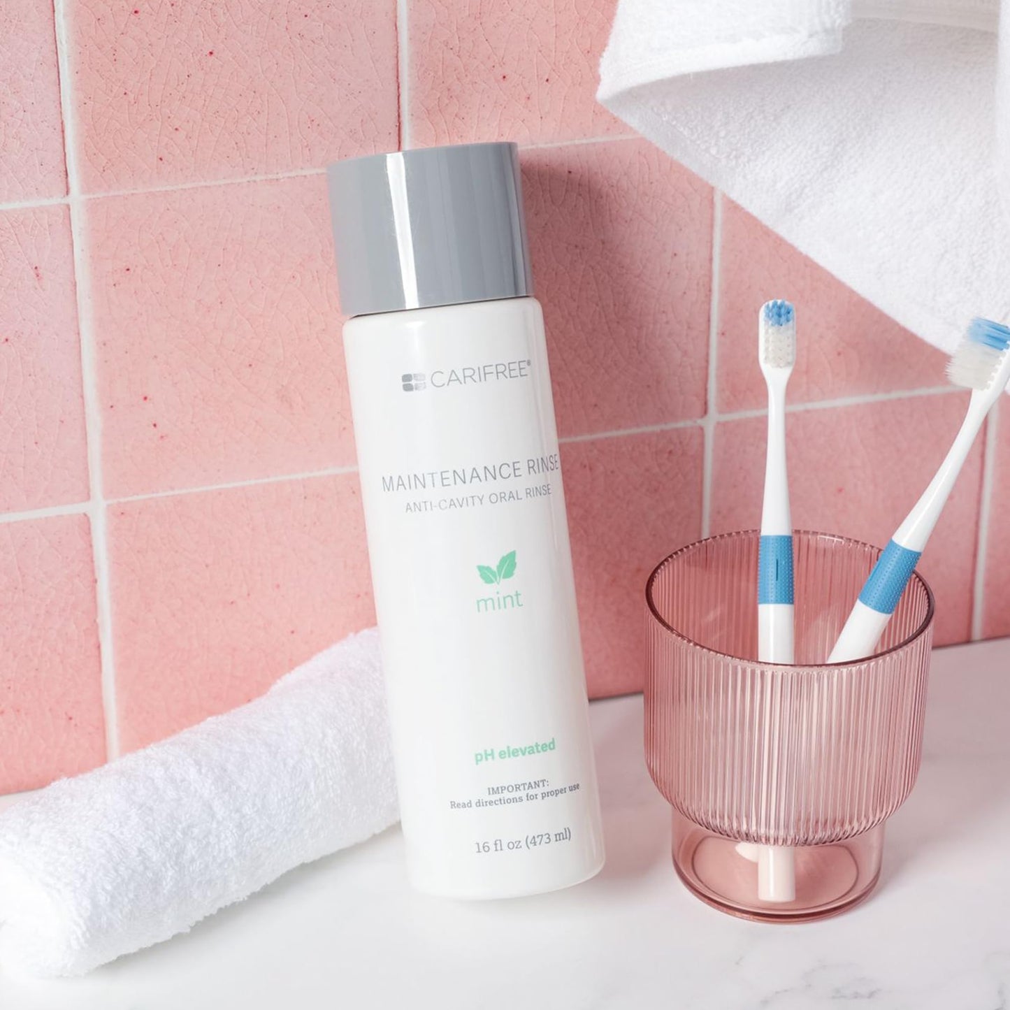 CariFree Maintenance Rinse, Mint Flavored, Anti-Cavity Fluoride Mouthwash, Dentist Recommended, Prevents Oral Decay, Freshens Breath, Alcohol-Free,