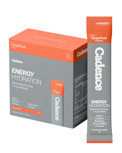 Cadence Sachets Core Melonberry - Carton (5g x 30) Science-Backed Hydration | Electrolyte Formula + Caffeine | Vegan, Keto & Paleo Friendly | Sodium, Potassium & Magnesium for Performance & Recovery
