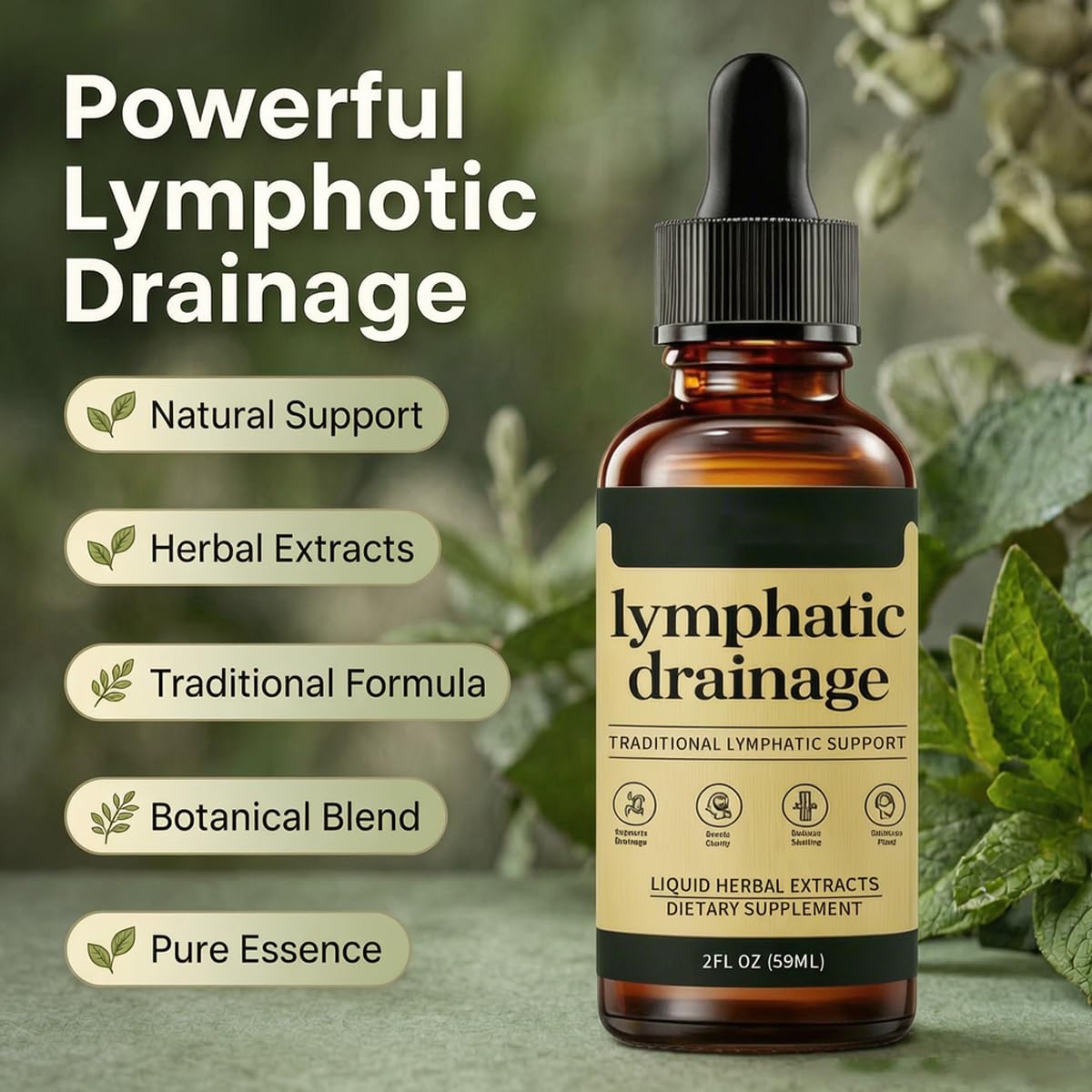 Lymphoria Lymphatic Drainage Drops, Lymphatic System Support, Immune System, Vegan & Non-GMO, Natural Herbal Blends (59ML/2FL.OZ) Gloramd Serum buy supplements Au