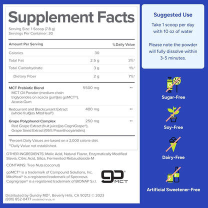 Gundry MD® MCT Wellness Powder, Watermelon Lemonade Flavor, 30 Servings | Support Energy, Ketone Production and Brain Health, Keto Friendly