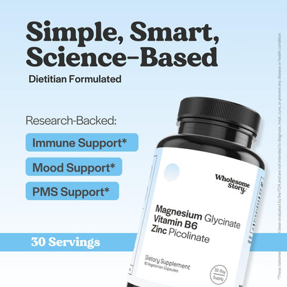 Spearmint + Zinc, Magnesium & VIT B6 | Organic Spearmint Capsules + Zinc Picolinate Magnesium Glycinate & Vitamin B6 Bundle Supplement | Supports Hormones, Fertility & Digestion | 30 & 120 Day Supply