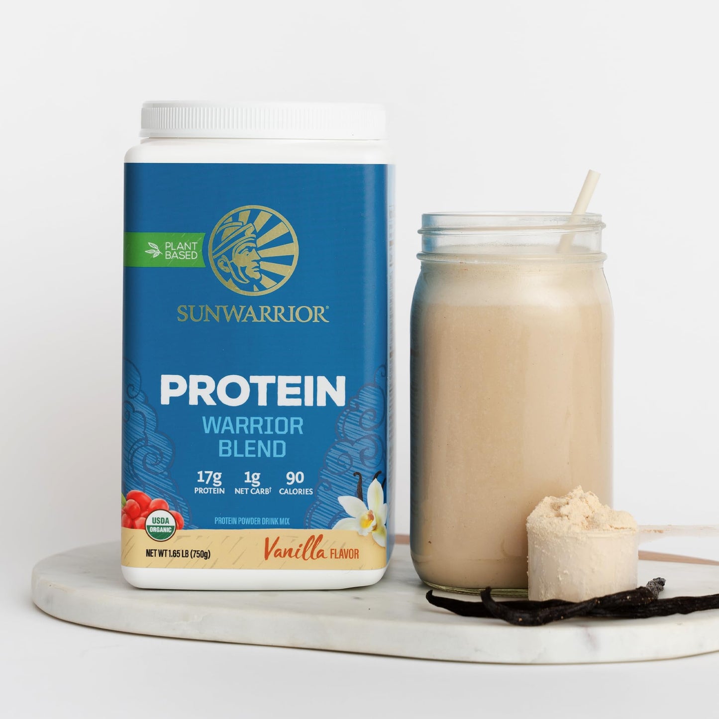 Sunwarrior Vegan Protein Powder Organic Plant-Based Protein | BCAA Amino Acids Hemp Seed Plant Protein | Soy Free Dairy Free Gluten Free Synthetic Free Non-GMO